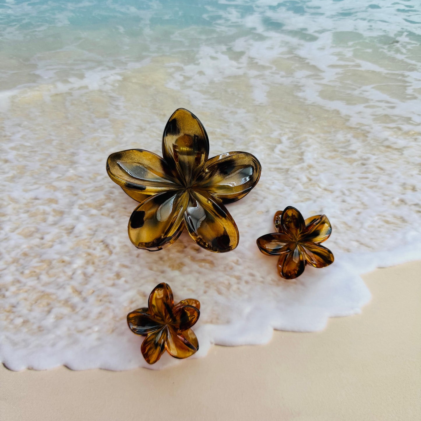 HAIR CLIPS FLOWERS BLUSH TRIO SET OF 3