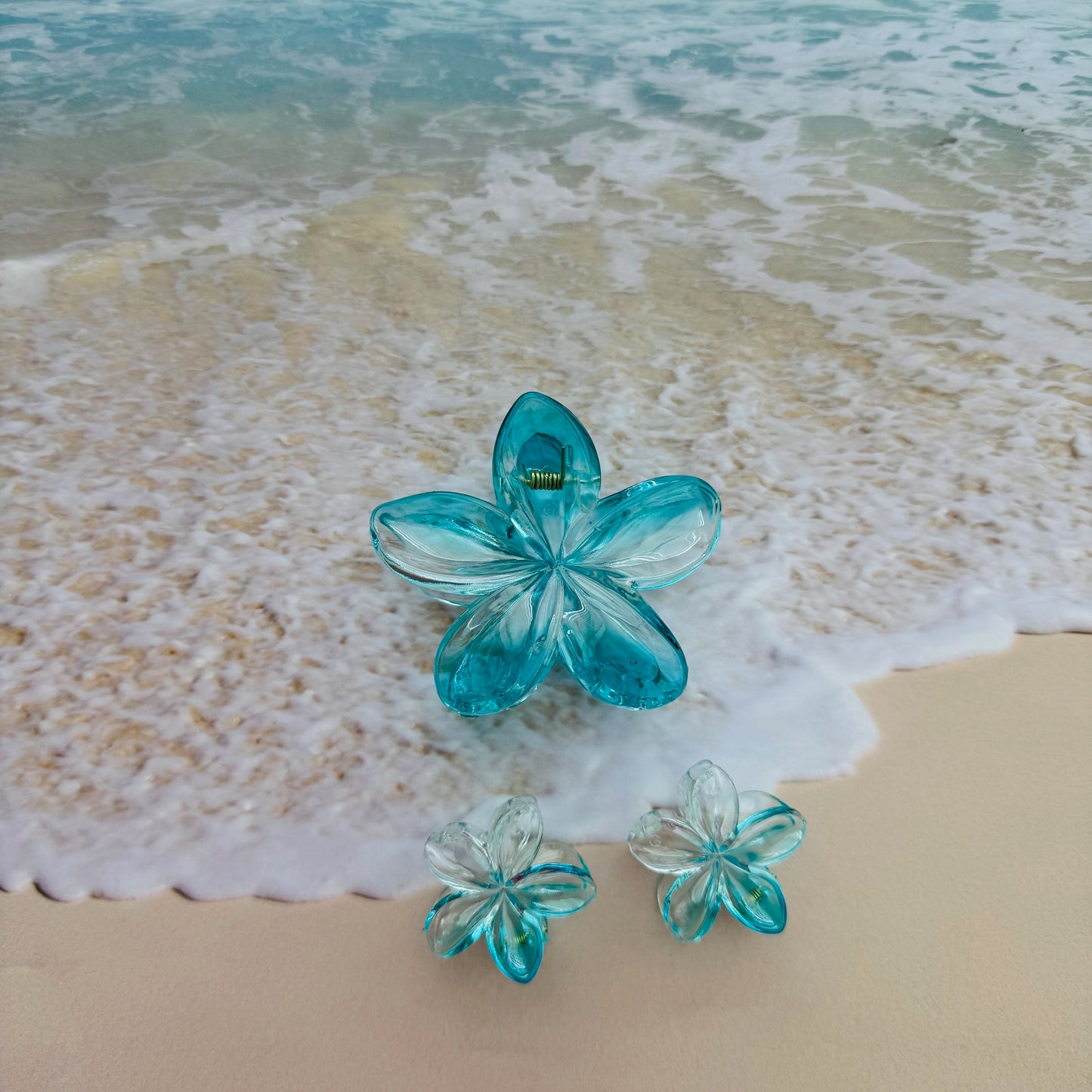HAIR CLIPS FLOWERS BLUSH TRIO SET OF 3