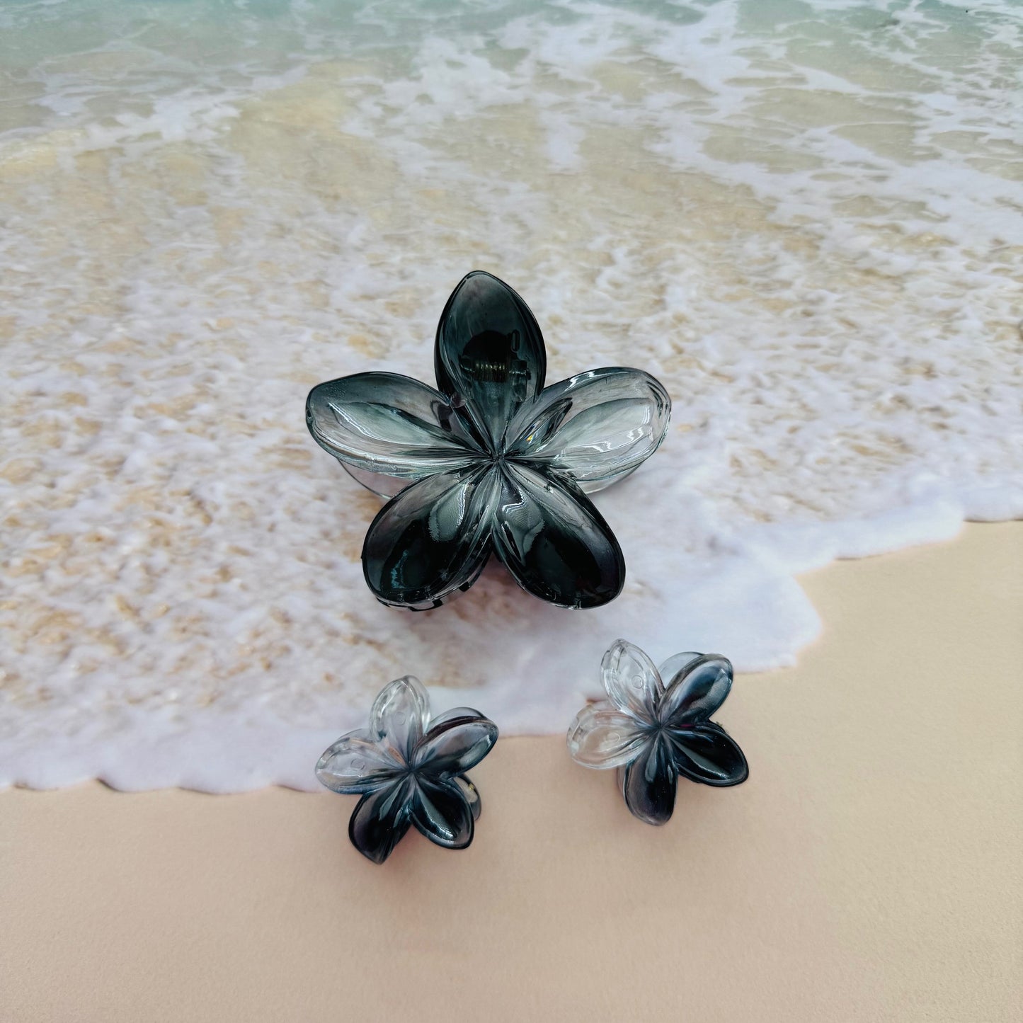 HAIR CLIPS FLOWERS BLUSH TRIO SET OF 3